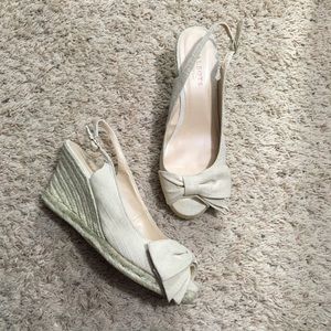 Talbots Tan linen Espadrille bow Sandals 9.5